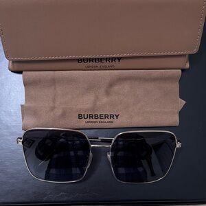Burberry Black and Silver Sunglasses